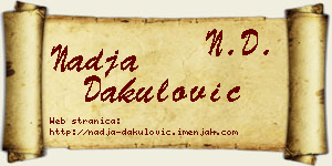 Nadja Dakulović vizit kartica